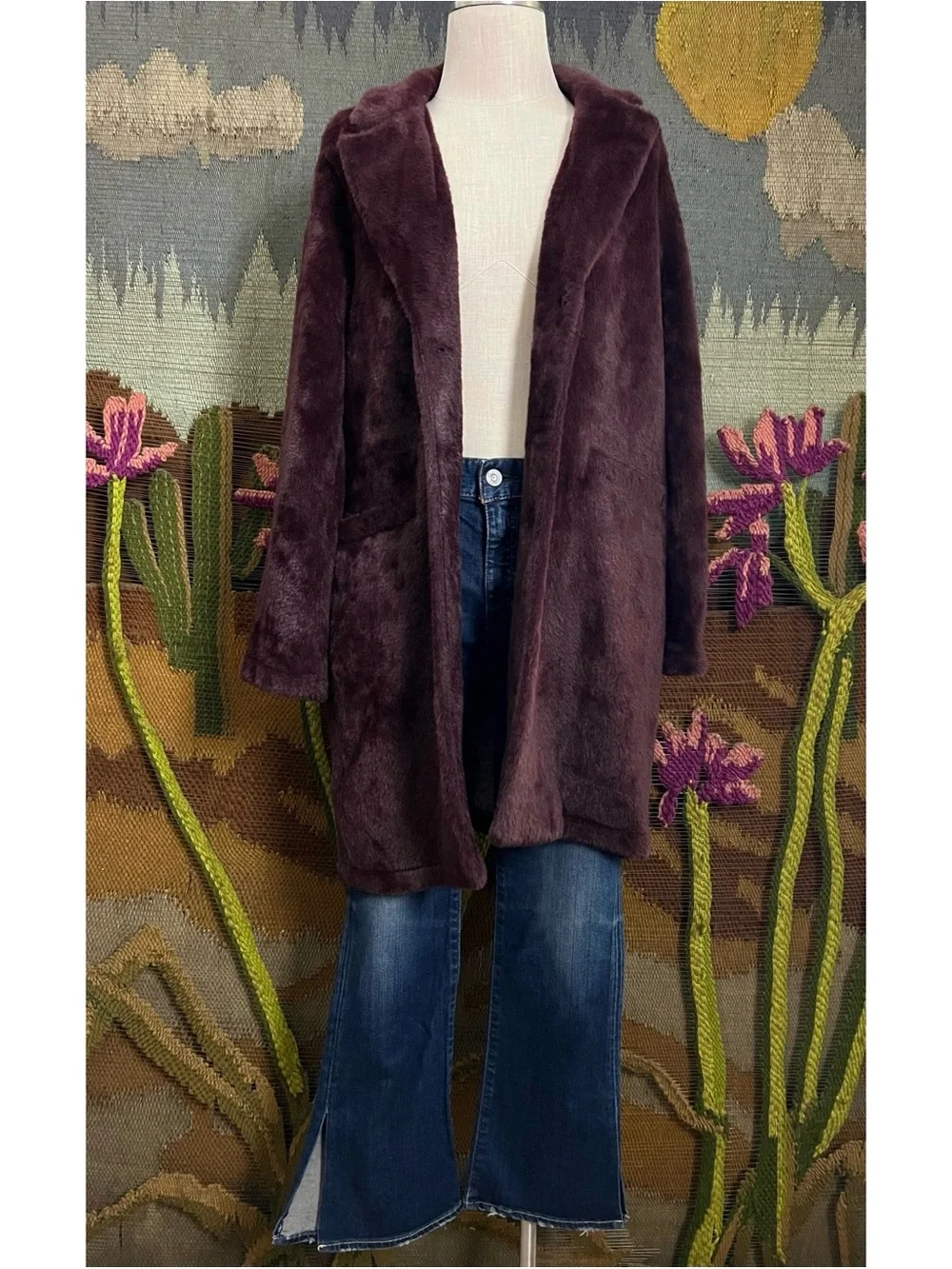 Anthropologie Sanctuary Faux Fur Coat M